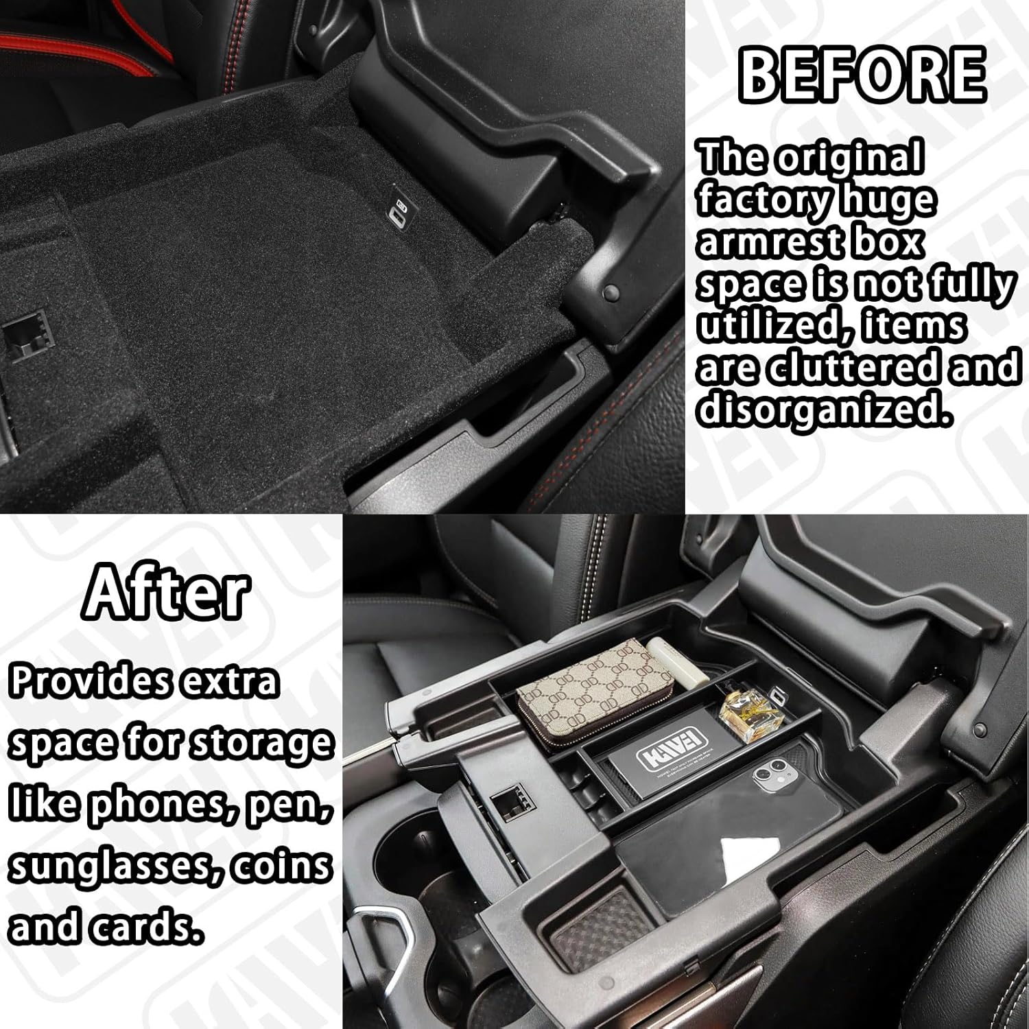 Organizador de consola central compatible con Dodge RAM 1500 2500 3500 2024 2023 2022 2021 2020 2019, accesorios de inserción de caja de
