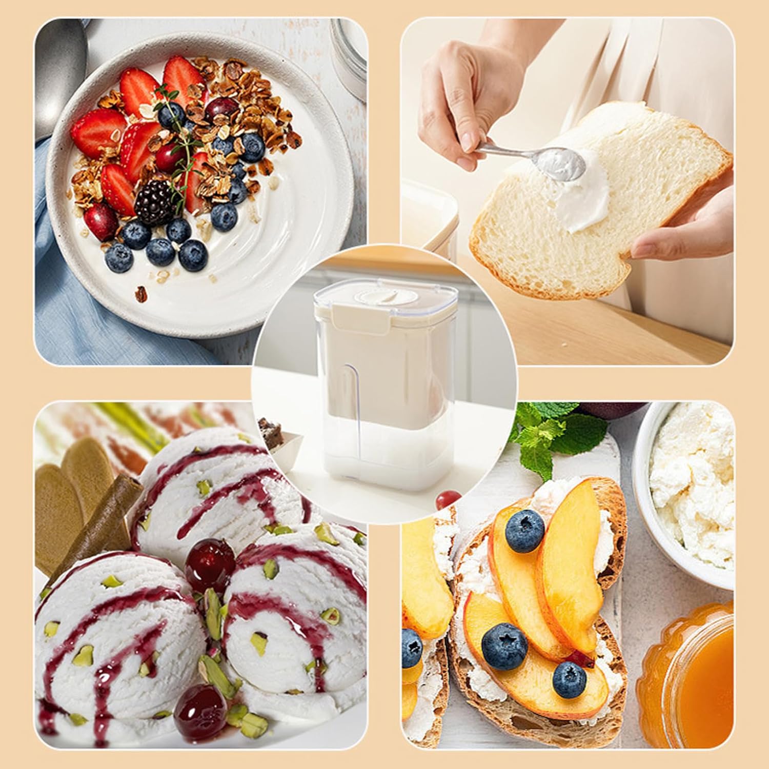 Colador de yogur griego de 34 onzas con tapa, filtro de yogur de malla fina 225 con temporizador de cuenta regresiva BPA reutilizable arroz té jugo
