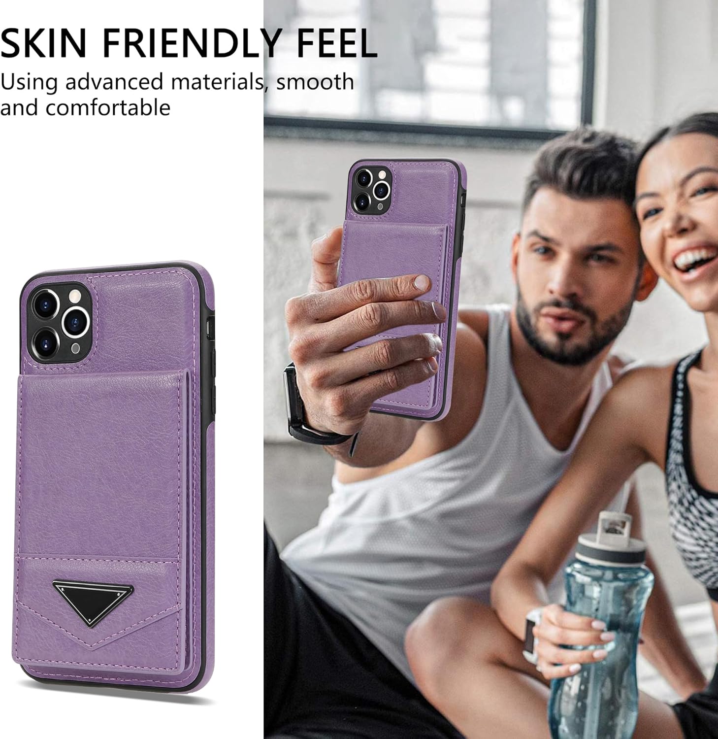 Asuwish Funda de teléfono para iPhone 11 Pro 5.8 Funda tipo cartera con protector de pantalla de vidrio templado RFID delgado soporte para tarjeta