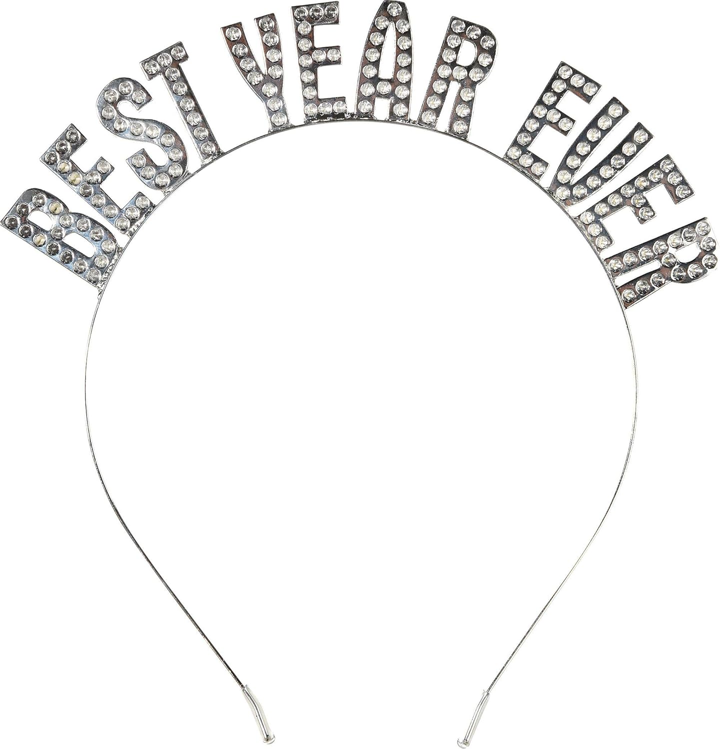 Amscan Best Year Ever – Diadema de metal, 6 12″ x 5 12″, color plateado