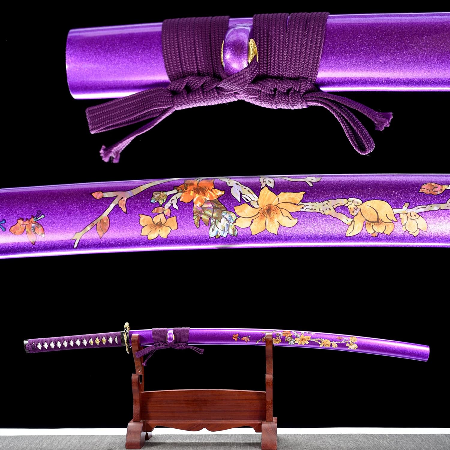 Espada Katana real afilada las espadas samuráis japonesas son un regalo único para hombres. La espada de acero real con hoja de metal hace que sea