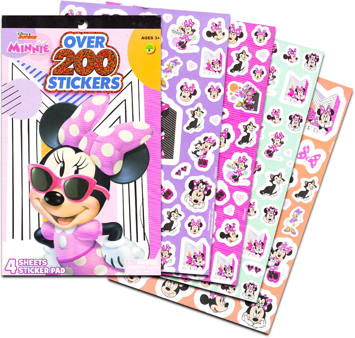 Juego de calcomanías de Minnie Mouse de Disney, paquete de calcomanías de Minnie con más de 800 calcomanías con aretes de Minnie y Daisy Plus y más