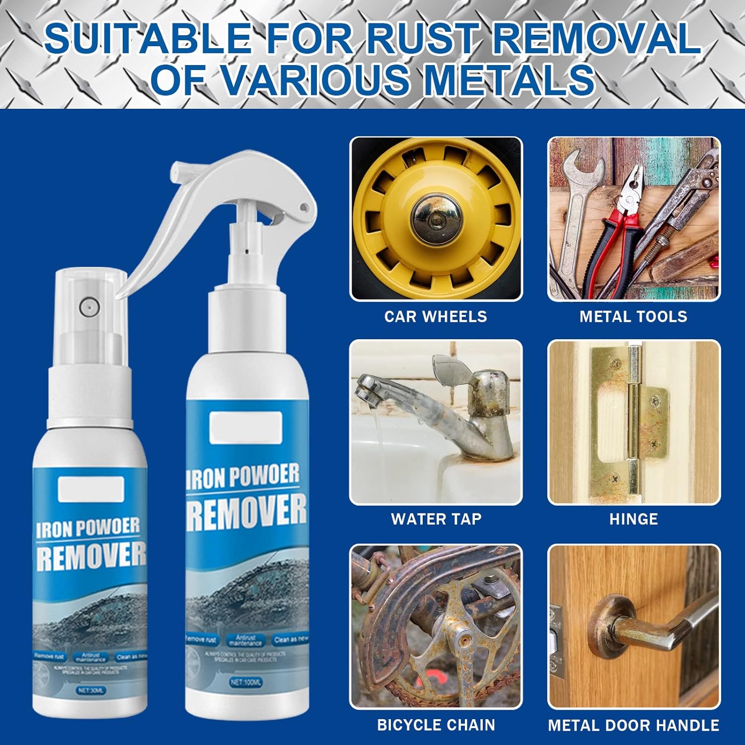 MQSHUHENMY Spray removedor de óxido para automóvil, 3.5 onzas líquidas, aerosol inhibidor de óxido, removedor de óxido para automóvil, aerosol de