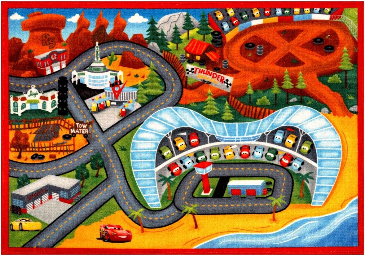 Disney Alfombrilla de Cars, el rayo McQueen HD, impresa, ideal para el área de habitación de los niños, decoración, ropa de cama, alfombras 5x 7,
