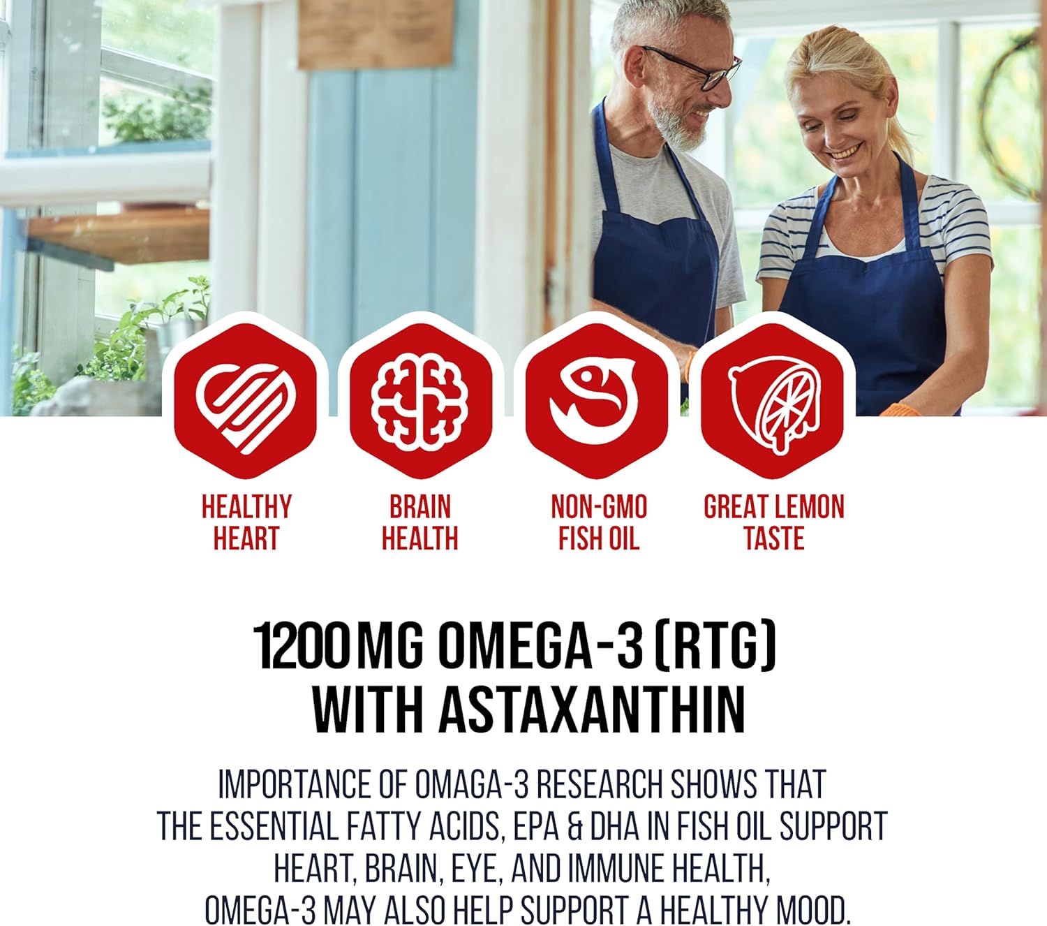 NANOWELL Omega-3 rojo con astaxantina, DHA y EPA – Apoyo inmunológico, aceite de pescado – 60 cápsulas blandas x 1 caja (60 unidades)