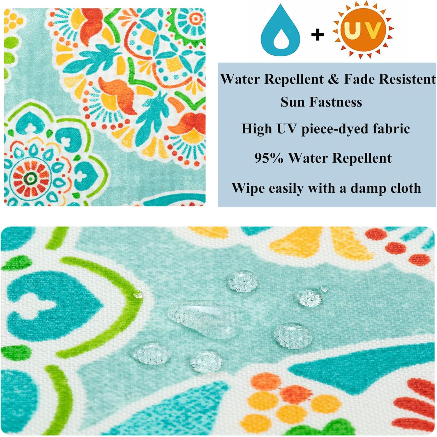 Solo las fundas de almohada lumbar para interiores y exteriores, repelentes al agua, resistentes a la decoloración, para patio, 12 x 20 pulgadas,