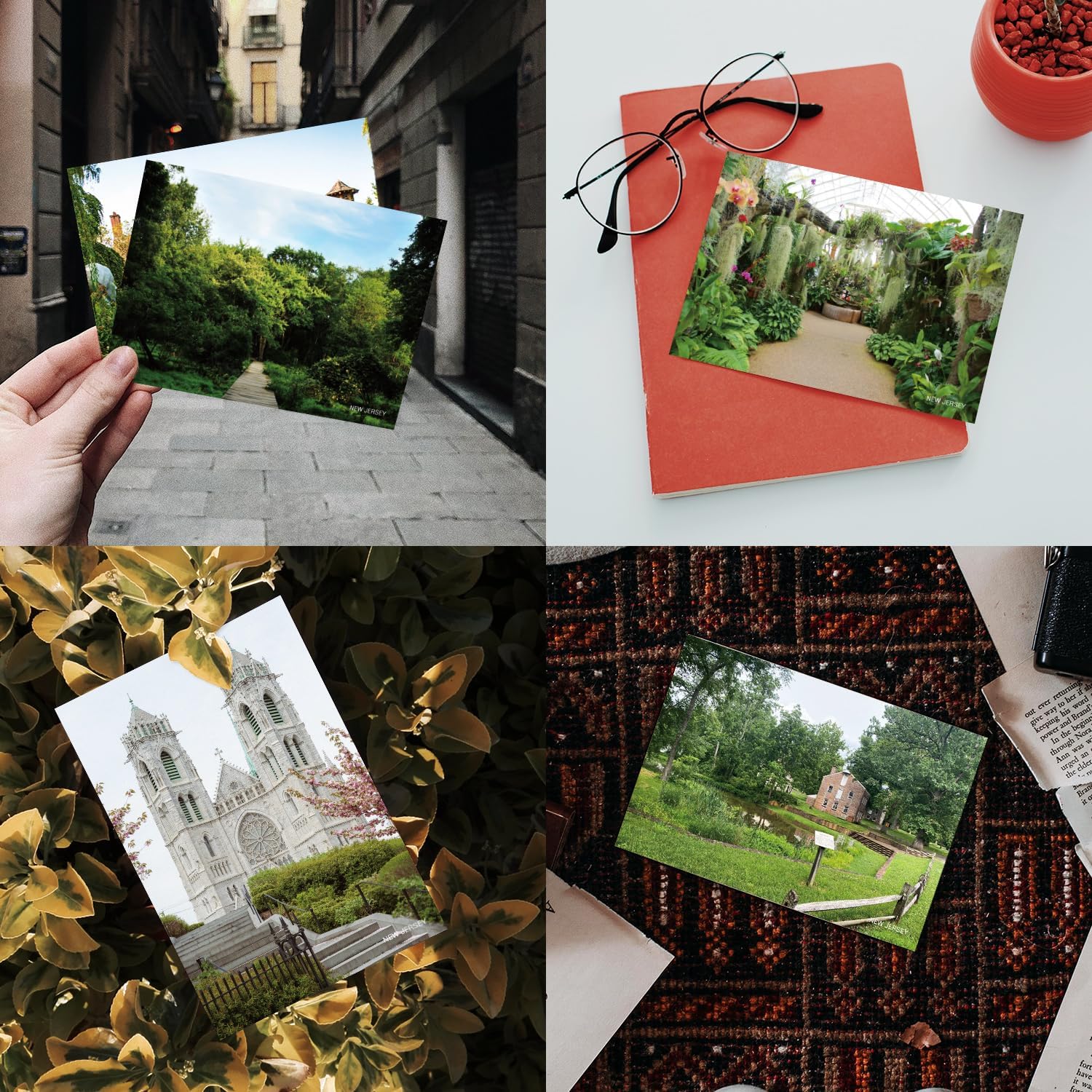 Paquete de 20 postales de paisaje vintage de Estados Unidos de Nueva Jersey, postales de todo el mundo, tarjetas de felicitación para viajes del