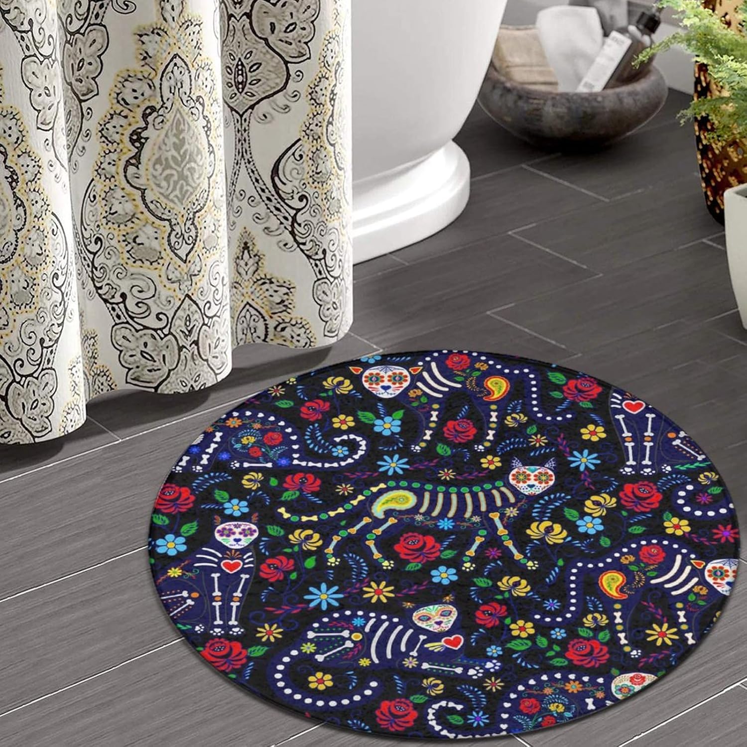 Alfombra redonda grande para baño, cocina, oficina, alfombra circular para sala de estar, sofá, dormitorio, bonita alfombra compatible con el Día de