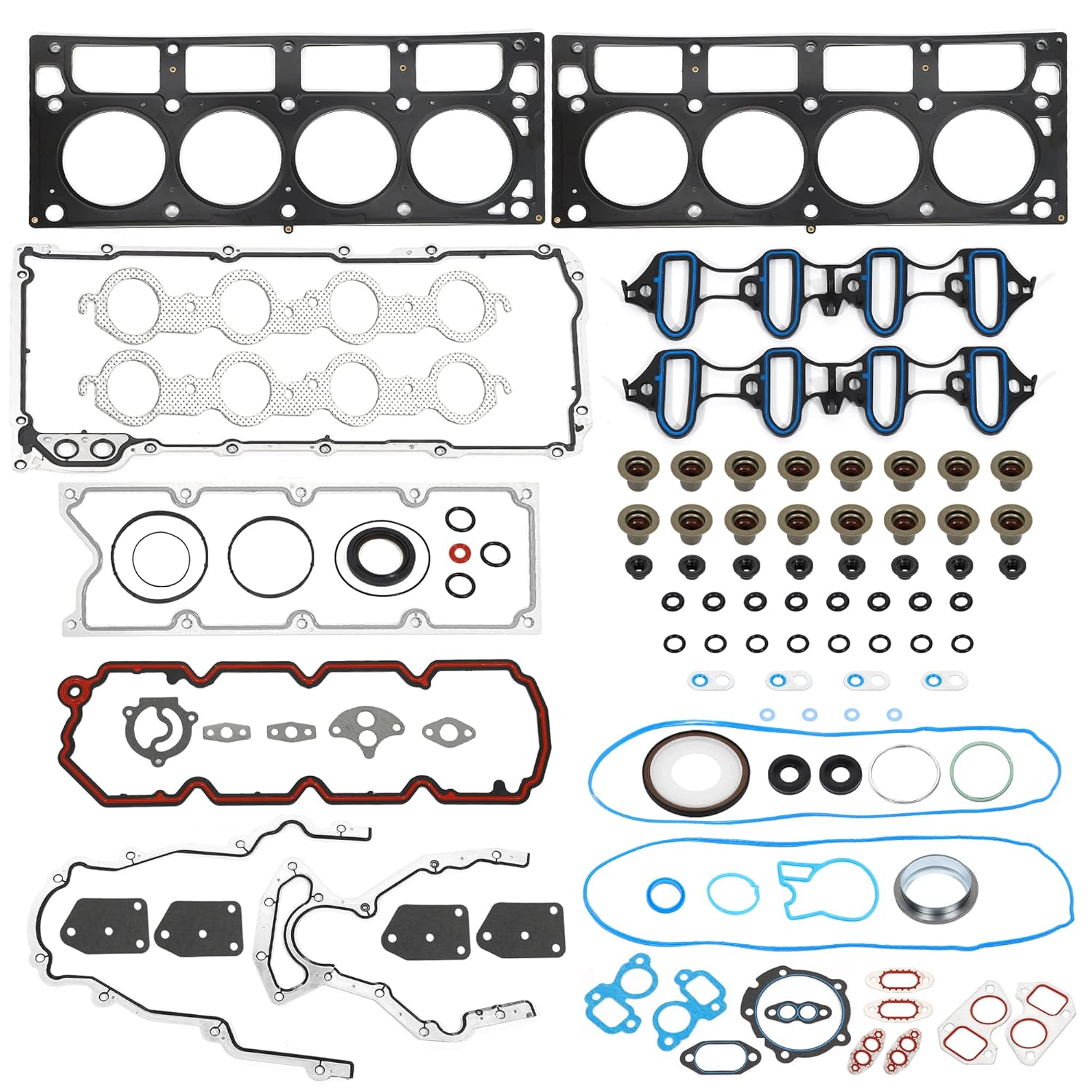 X AUTOHAUX Juego de juntas de culata del motor HS26191PT HS26190PT-2 para Cadillac Escalade para Chevrolet Avalanche 5.3L Acero