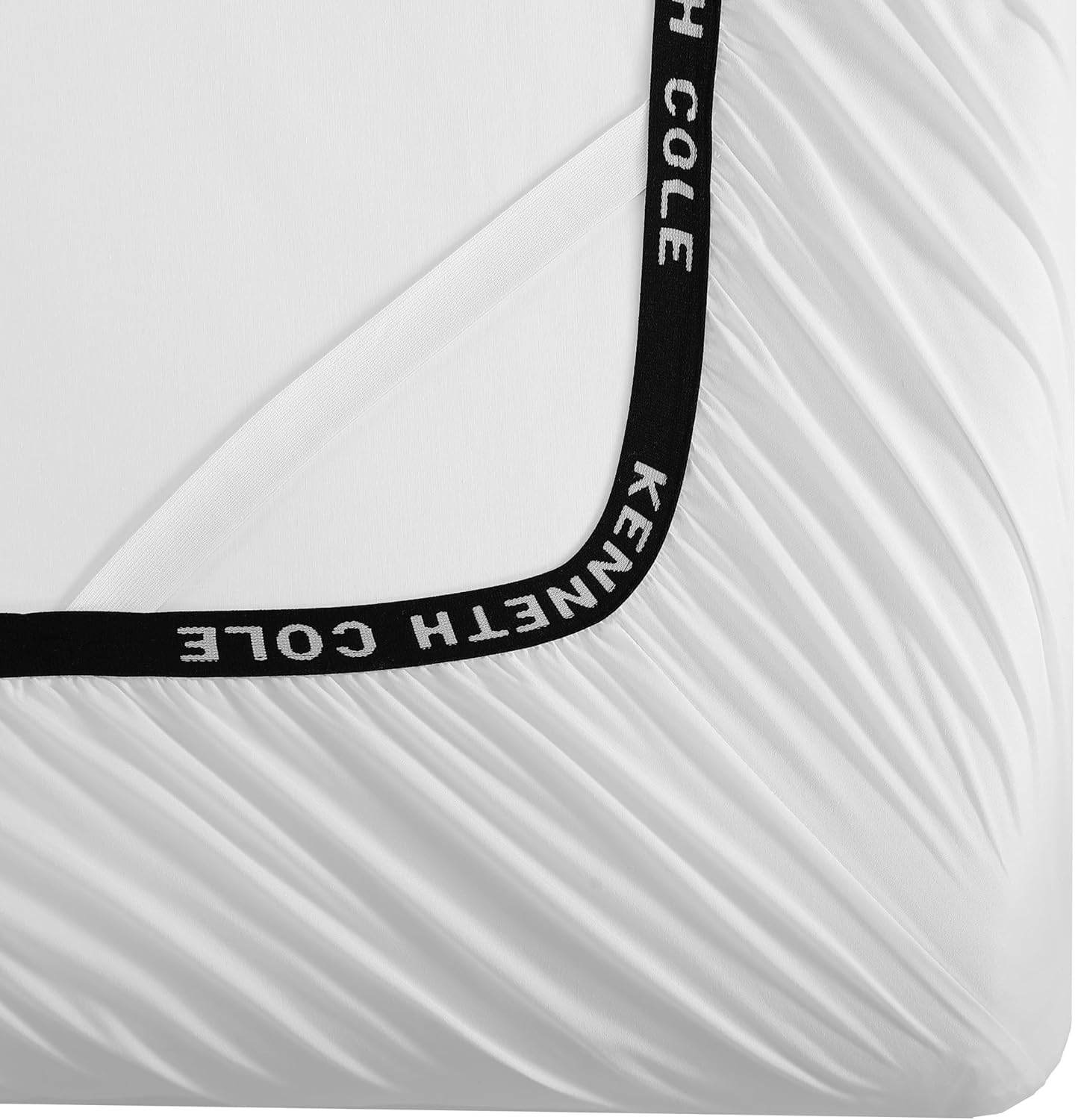 Kenneth Cole – Solutions – Juego de sábanas Queen de poliéster reciclado suave, 6 piezas, acabado resistente a las arrugas y enfriamiento (blanco