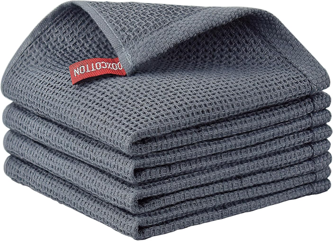 Nialnant Paquete de 4 paños de cocina para lavar platos, paños de cocina de tejido gofre, trapos de limpieza absorbentes súper suaves para lavar