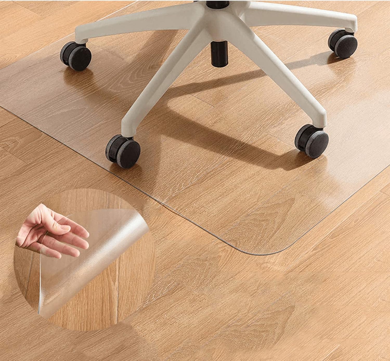 Protector de plástico transparente para mantel, protector de mesa de PVC transparente de 39 x 39 pulgadas, protector de escritorio para computadora