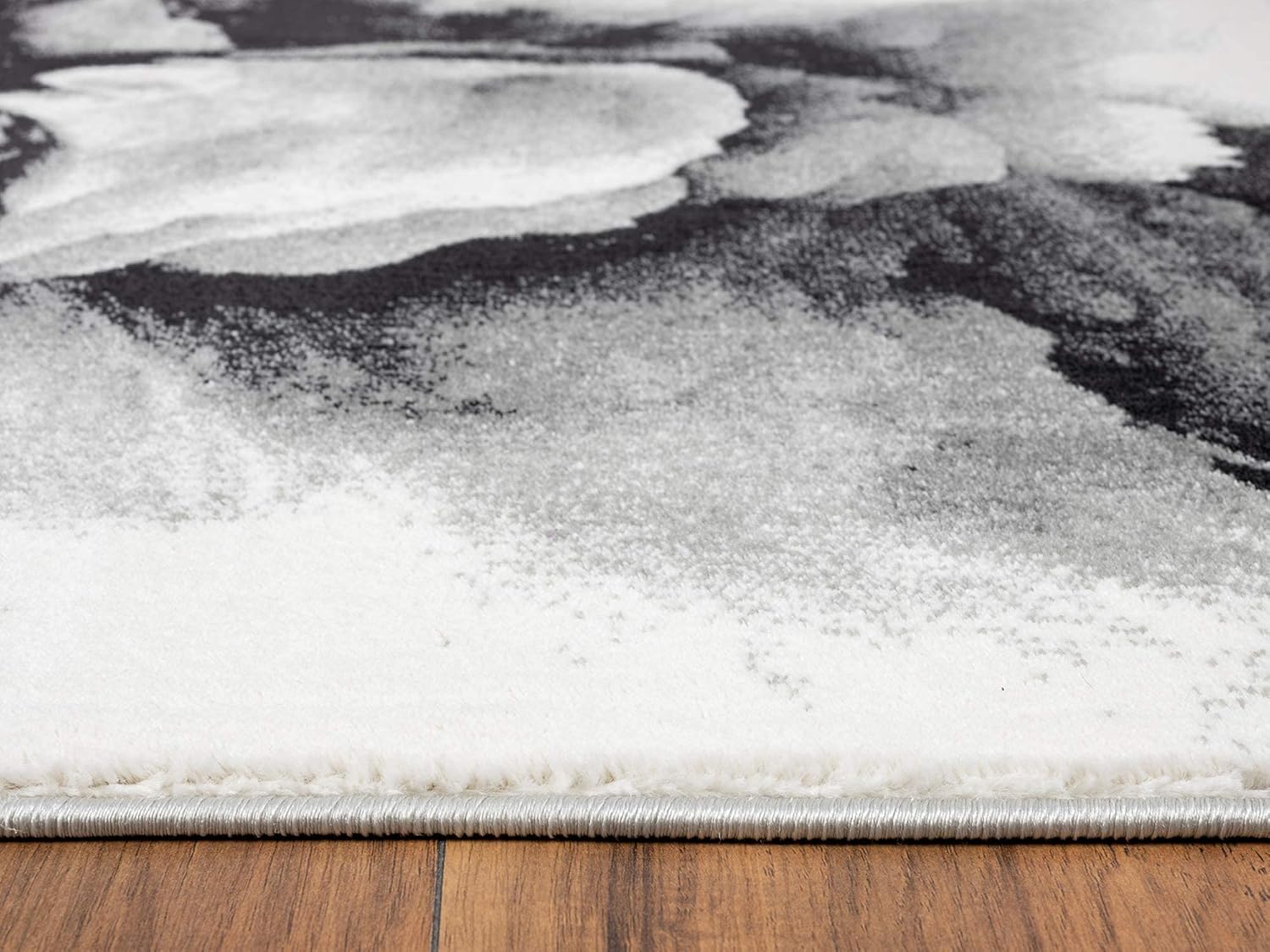 Abani Alfombra azul y beige con diseño abstracto líquido, estilo contemporáneo, colección ARTO  Construcción superior de fabricación turca