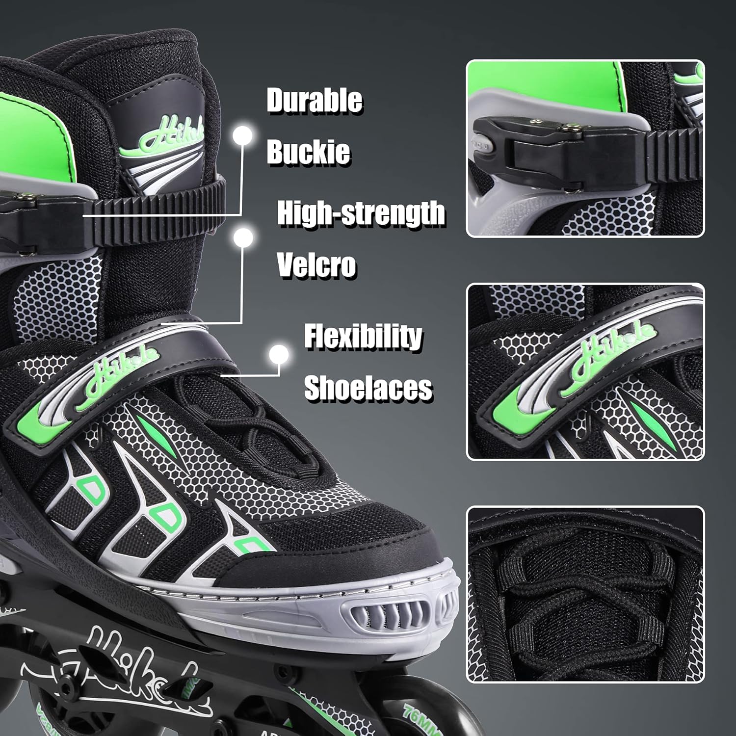 Hikole Patines en línea ajustables para niños y adultos, cuchillas de fitness para exteriores para hombres y mujeres, patines para principiantes