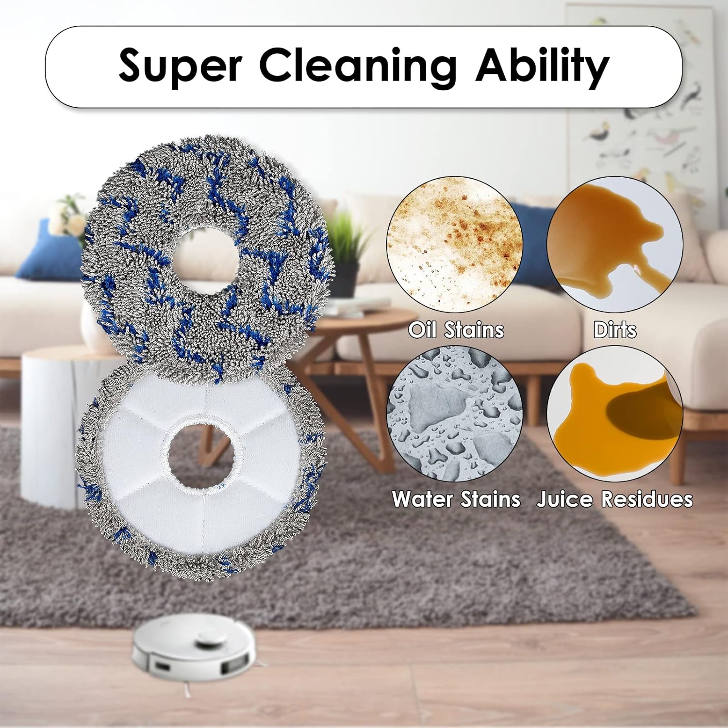 (10 almohadillas lavables y reutilizables para ECOVACS DEEBOT X1 Omni X1 PRO Omni X1 Turbo X1 PlusT10 Omni T10 Turbo, toallitas resistentes para