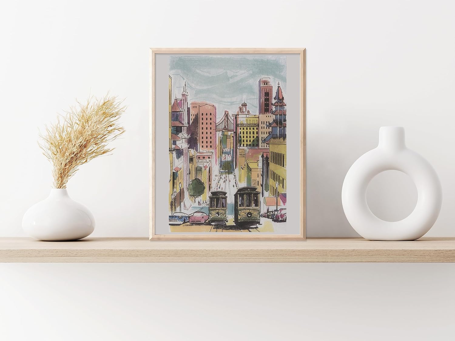 Poster Master Póster de viaje vintage, impresión de San Francisco, arte de California, arte de teleférico, regalo ideal para él, ella, amante de los