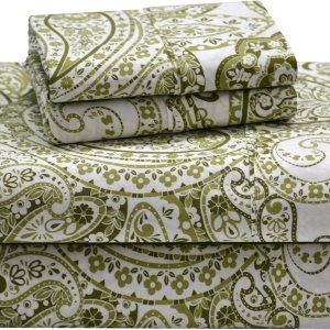 Pointehaven Juego de sábanas y fundas de almohada 100% percal de algodón suave, estampadas, se adapta a colchones de 18 pulgadas de profundidad, Pointehaven Juego de sábanas y fundas de almohada 100% percal de algodón suave, estampadas, se adapta a colchones de 18 pulgadas de profundidad,