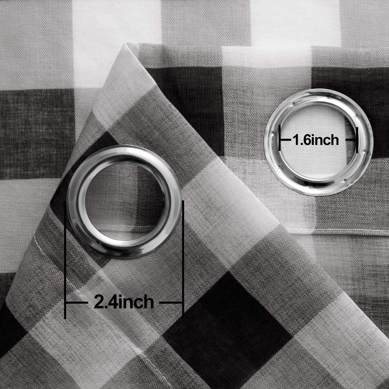 Hiasan – Cortinas transparentes con diseño a cuadros para sala de estar y dormitorio