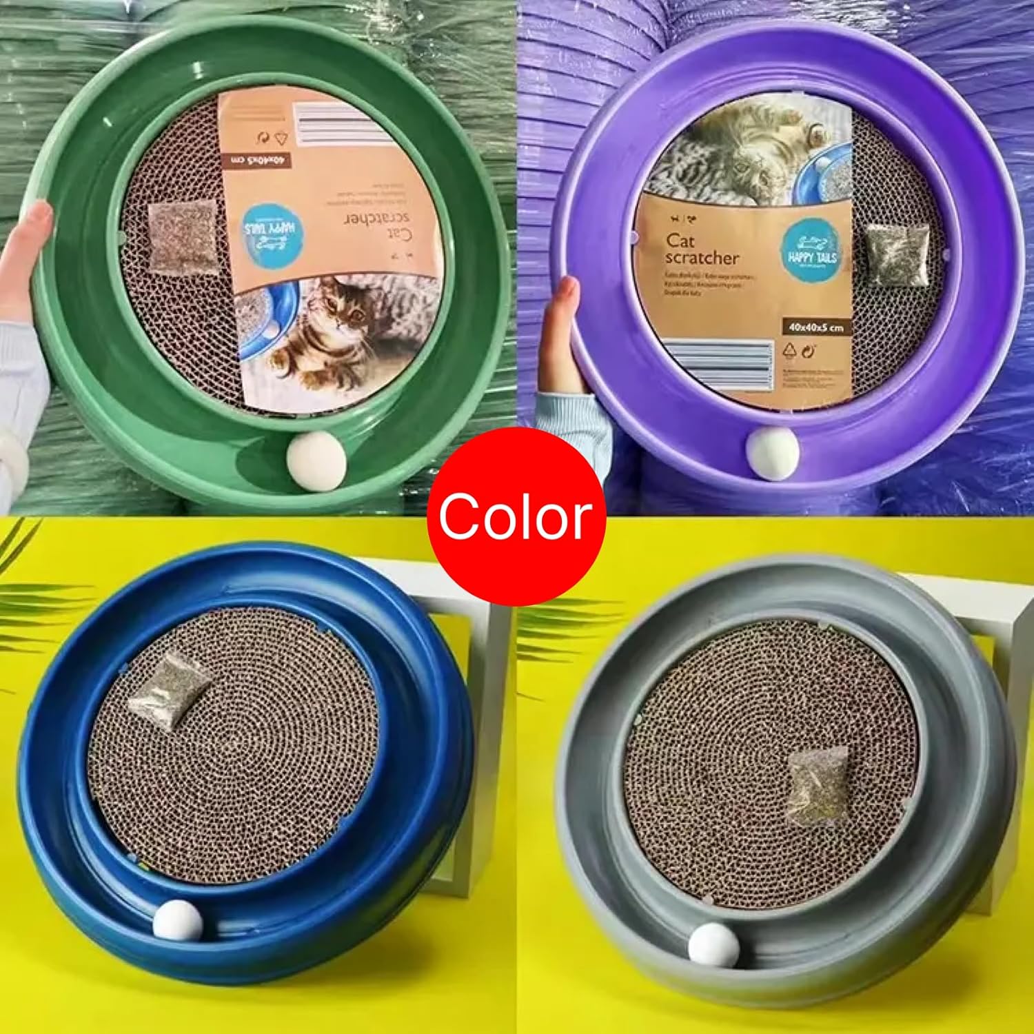 airskyce Juguete rascador para mascotas, juguete de bola rascador de gato, con palo de limpieza de dientes de gato y bola giratoria eractiva para
