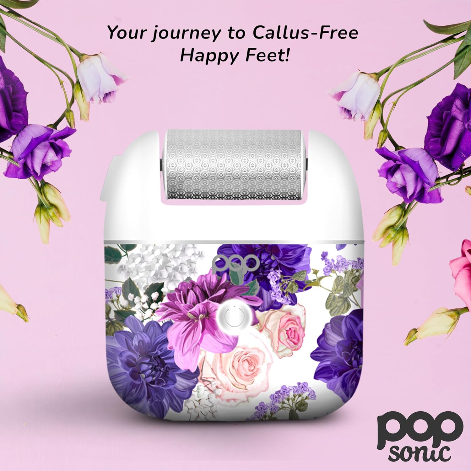 Pedi Pro – Lima eléctrica para pies, removedor eléctrico de callos para pies, herramienta exfoliante de pies Pedi Spa para hombresmujeres (floral)