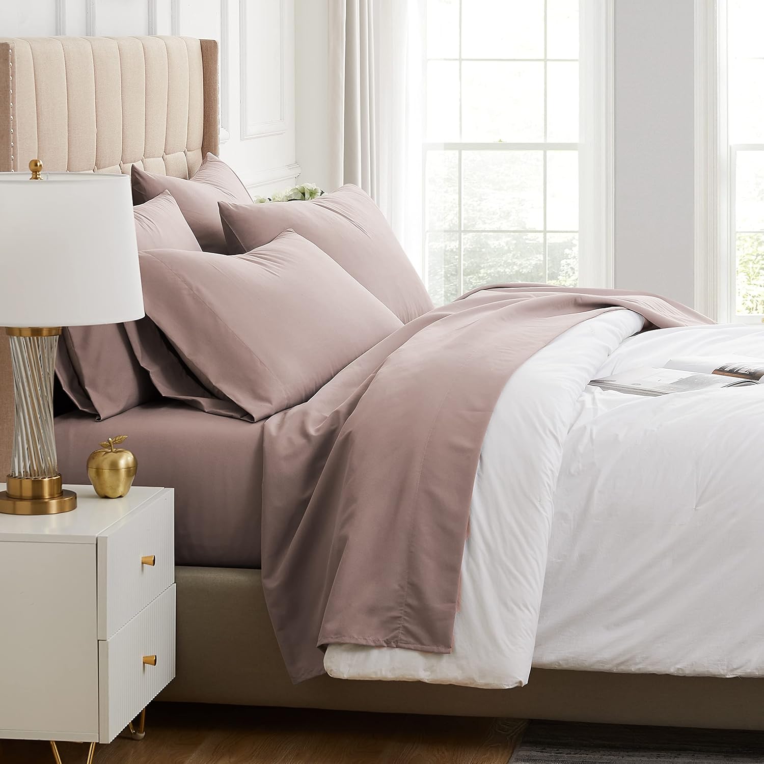 Southshore Fine Living, Inc. Colección premium, juego de sábanas de 6 piezas, de bolsillo profundo, fácil cuidado, sin encogimiento, con 1 sábana