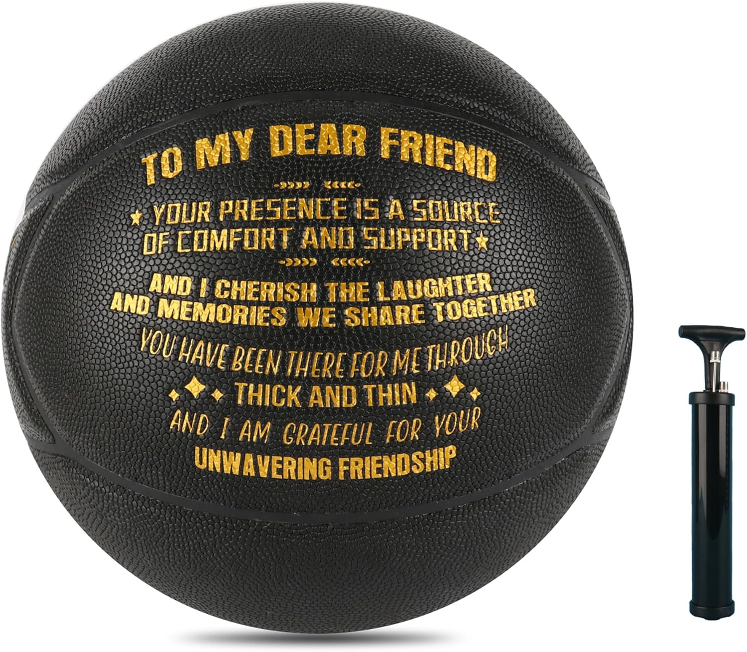 Baloncesto negro grabado de 29.5 pulgadas, regalo ideal personalizado para sorprender a tu amigo en cumpleaños o Navidad