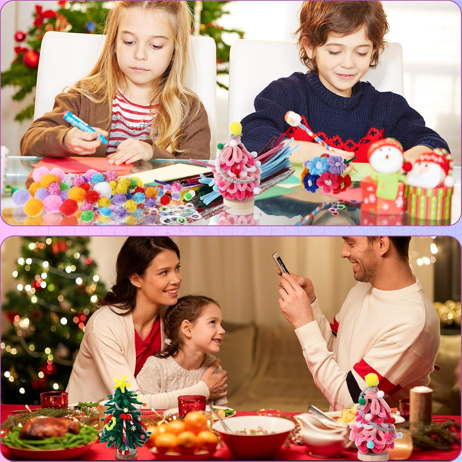 Liliful 5522 piezas de suministros de arte y manualidades para niños pequeños, incluye limpiapipas, pompones, papel colorido, ojos pegajosos,