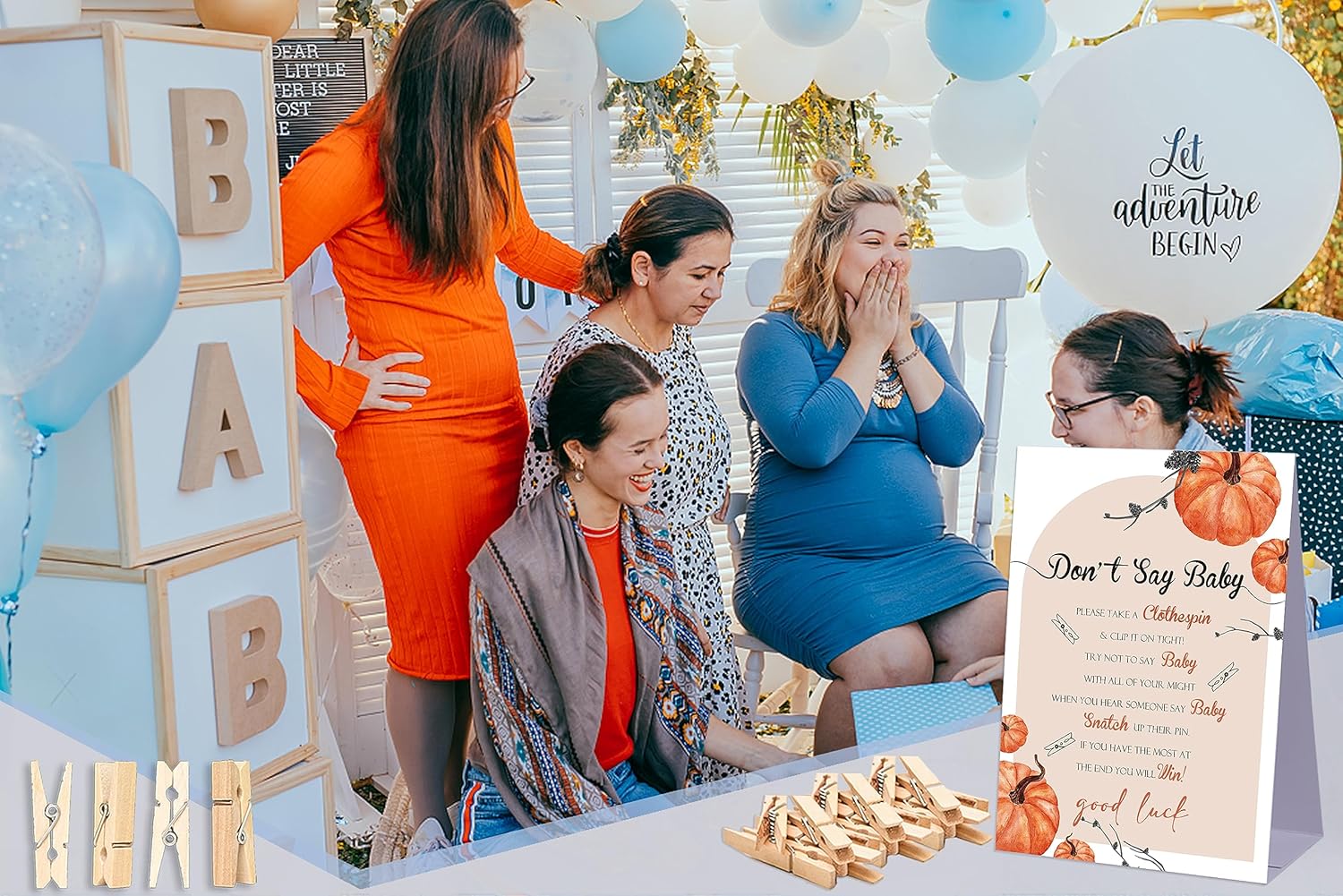 Juego de Baby Shower Don’t Say Baby Shower, decoraciones de baby shower, decoraciones rústicas para baby shower, decoraciones neutrales para baby