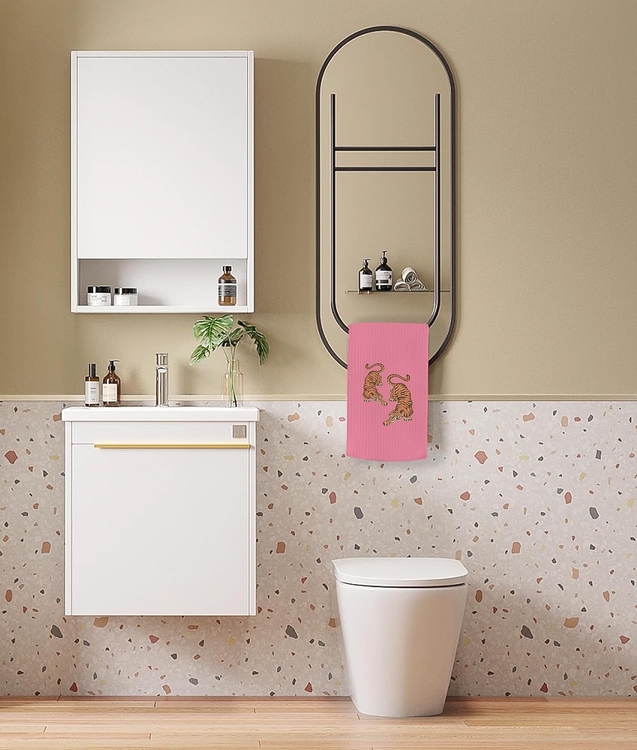 Toallas de cocina rosas, toallas de mano decorativas rosas para baño, toalla de mano rosa leopardo, toalla de mano decorativa rosa, toalla de cocina