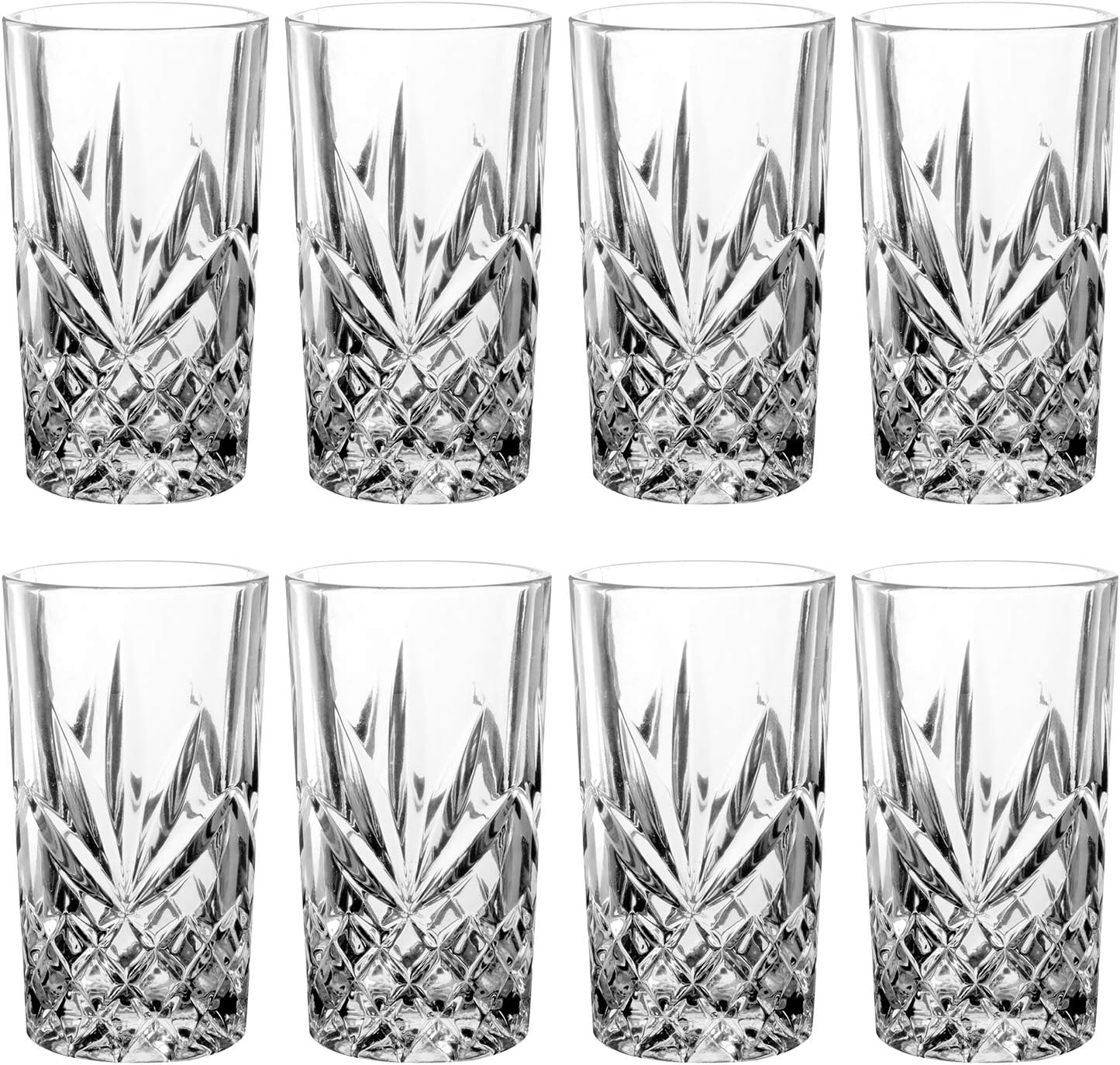 Juego de vasos de whisky de 12 onzas, vasos de licor, vasos redondos transparentes, vasos de roca, vasos de cóctel a la antigua, vasos de bourbon