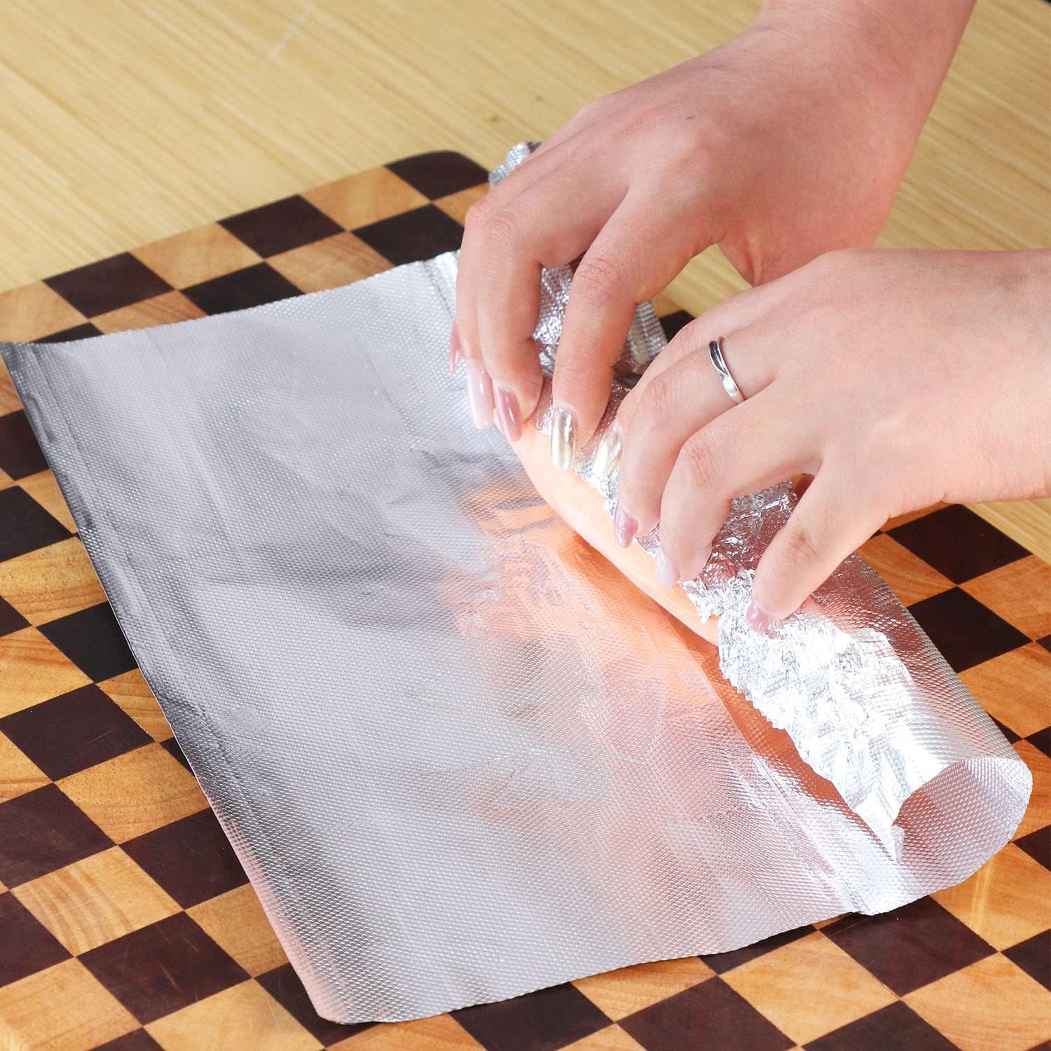 Hojas de papel de aluminio, hojas de aluminio precortadas, papel de aluminio resistente para procesamiento de alimentos en el hogar, restaurante,