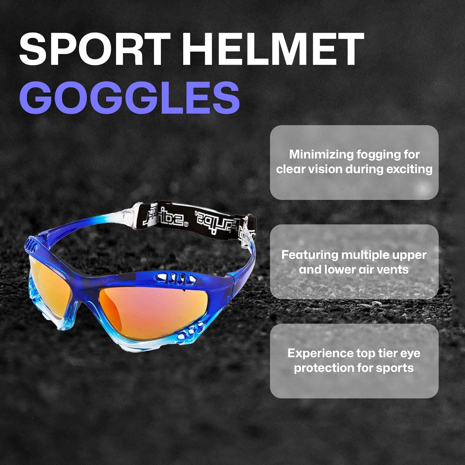 Jettribe Pro Fade Frame Goggles  Estuche de almacenamiento antivaho Gafas de diseño para entusiastas de PWC Jetski Racers  Elegante lente Revo para