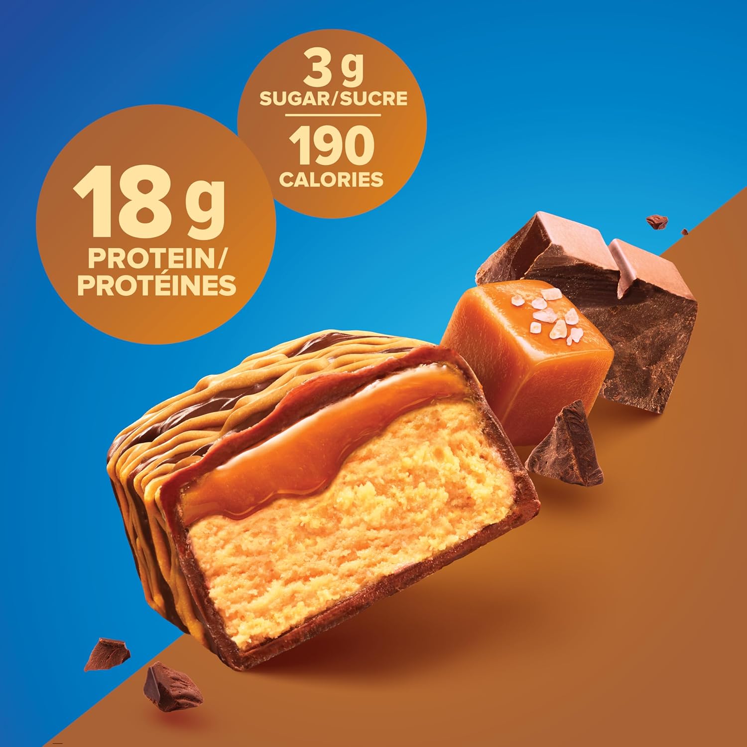 Pure Protein Barras de proteína sin gluten, aperitivos, caramelo salado y chocolate, 1.76 oz1.8 oz, 6 unidades