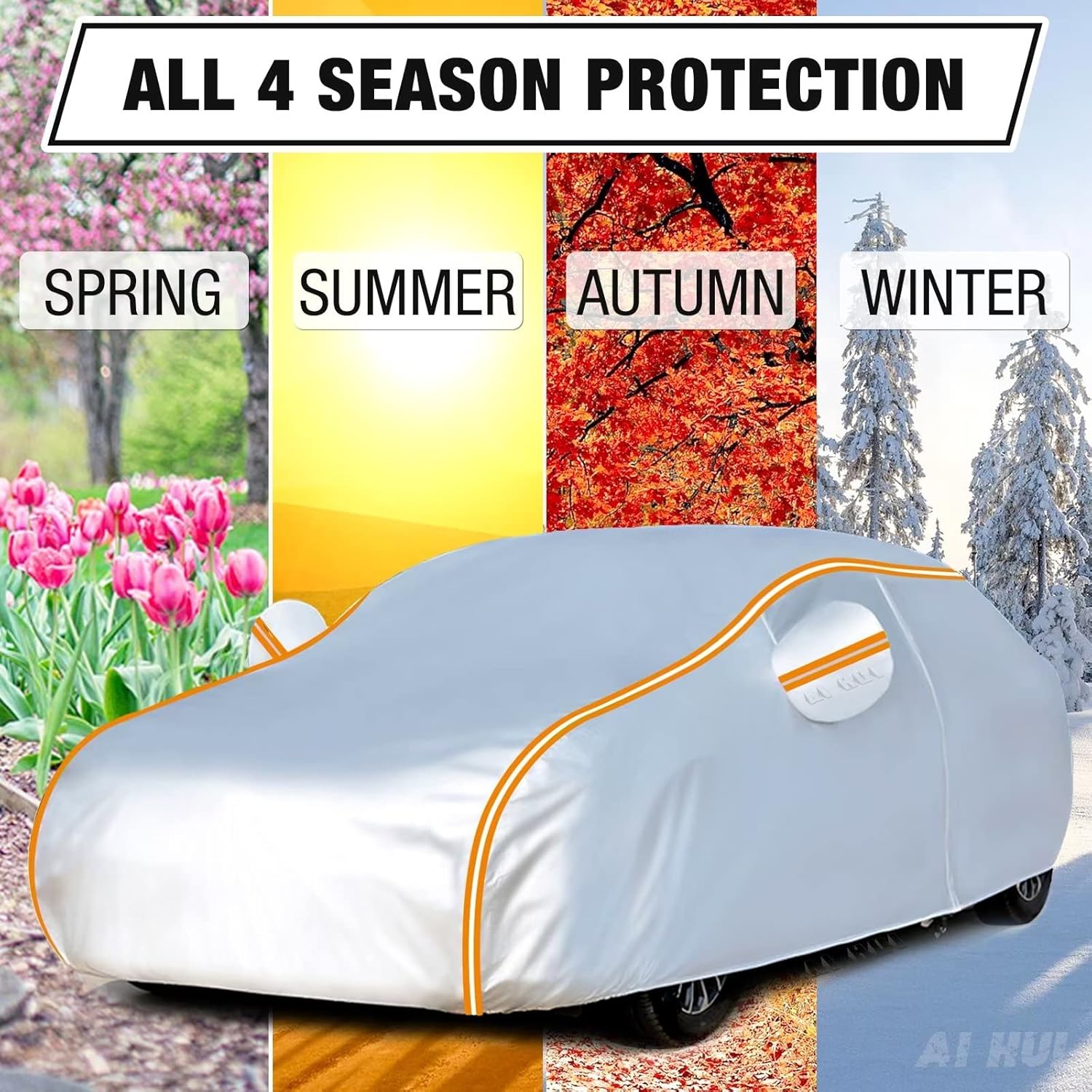 AI HUI – Funda para automóvil compatible con Peugeot 5008 (2016-2022), impermeable, para todo tipo de clima, 6 capas, cubierta completa para