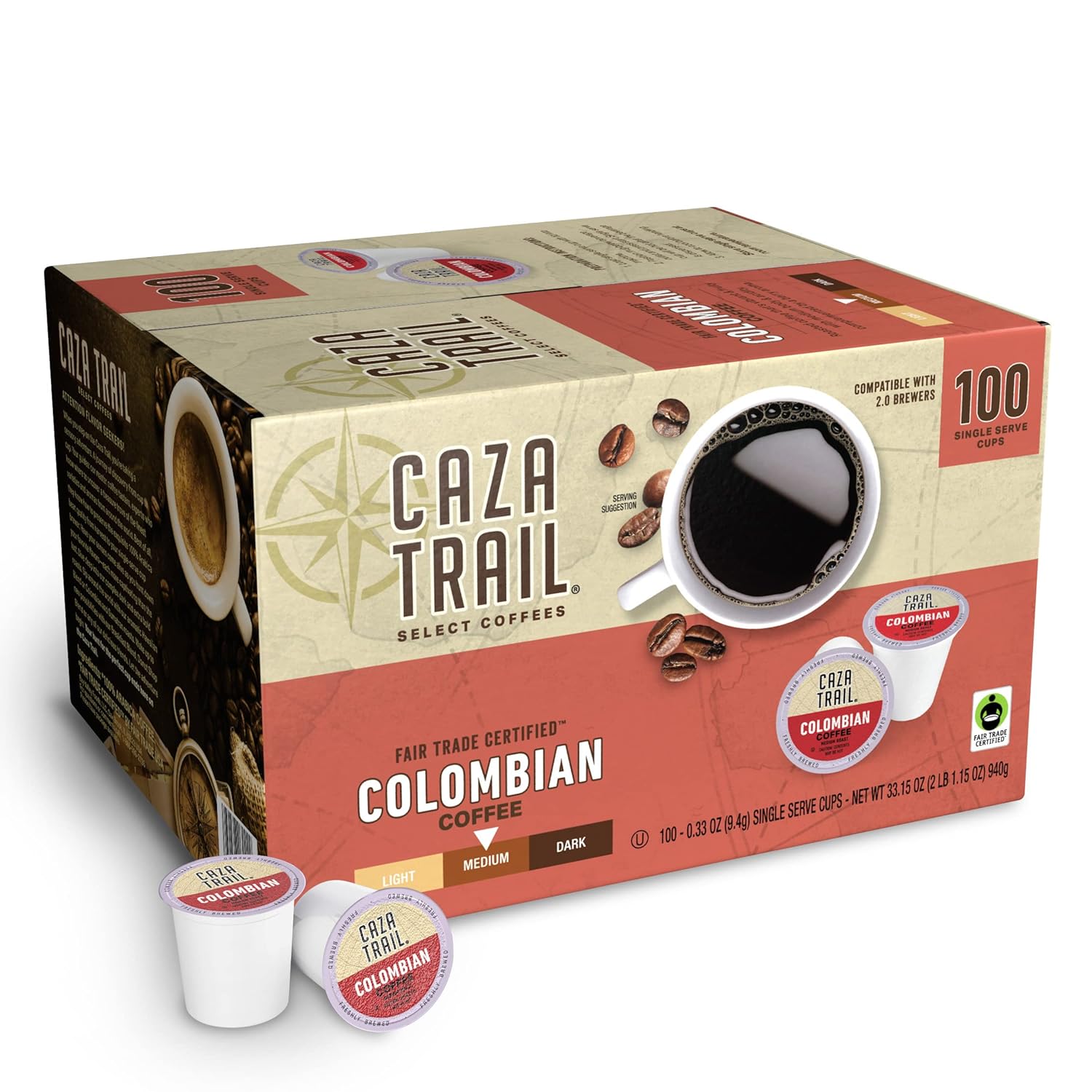 Caza Trail Taza de porción individual para Keurig K-Cup Brewers.