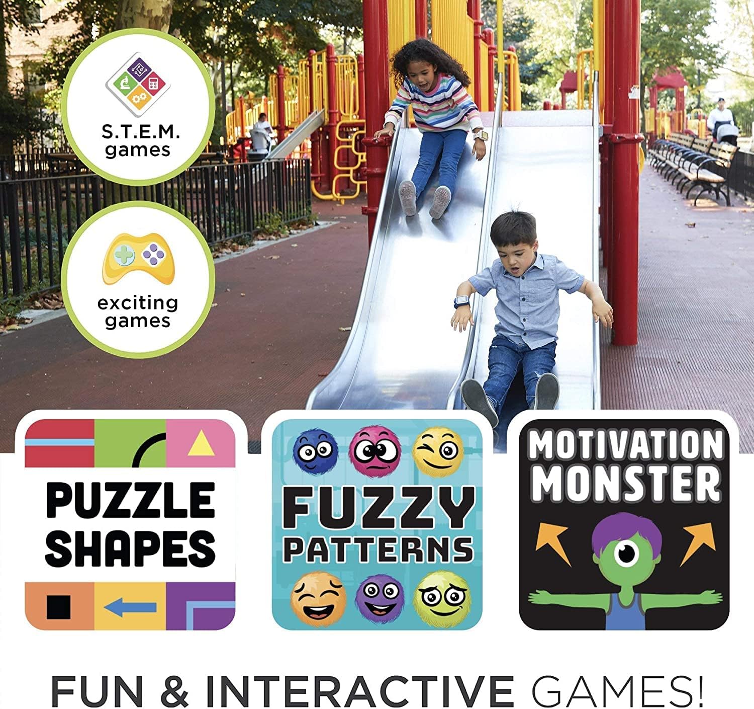 Playzoom Juego de reloj inteligente y auriculares para niños, cámara de video, selfies, aprendizaje STEM, juegos divertidos educativos, reproductor