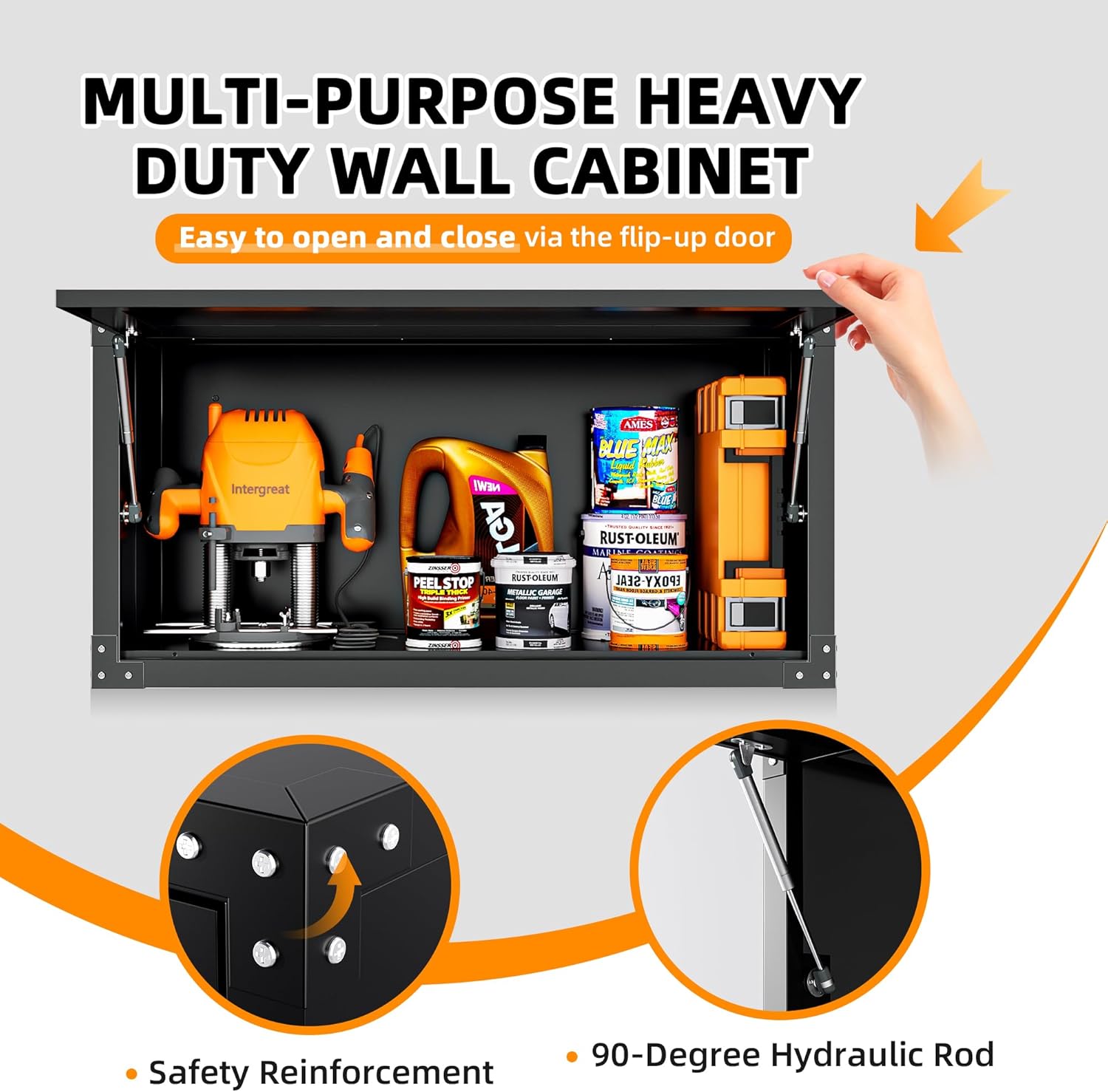 INTERGREAT Armario de pared de metal, armarios de pared con puertas y estantes ajustables, 31 pulgadas de ancho x 20 pulgadas de alto, armario de