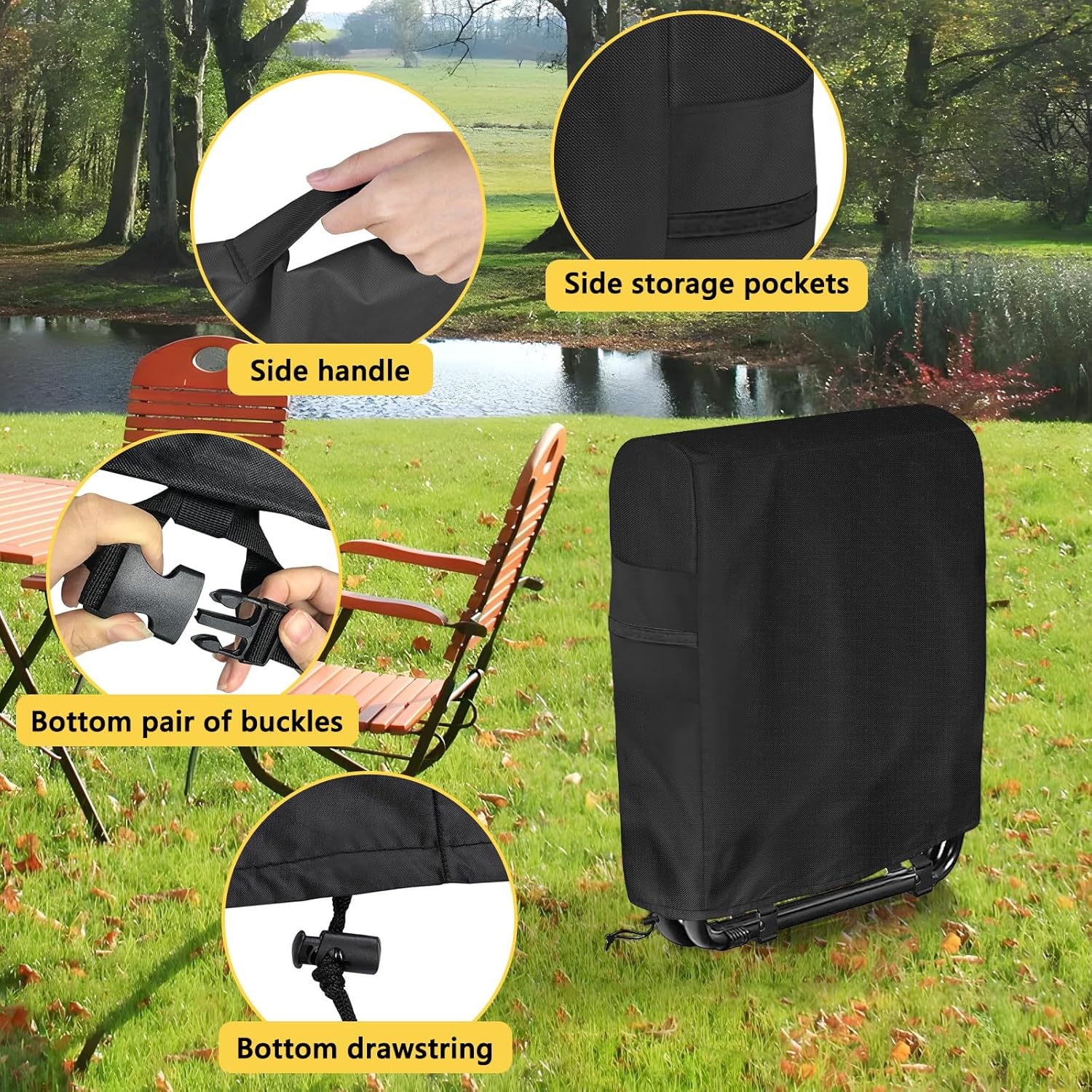 AKEfit Funda plegable impermeable para sillas de gravedad cero para exteriores, resistente a los rayos UV, protege de la lluvia y el sol, 1 unidad