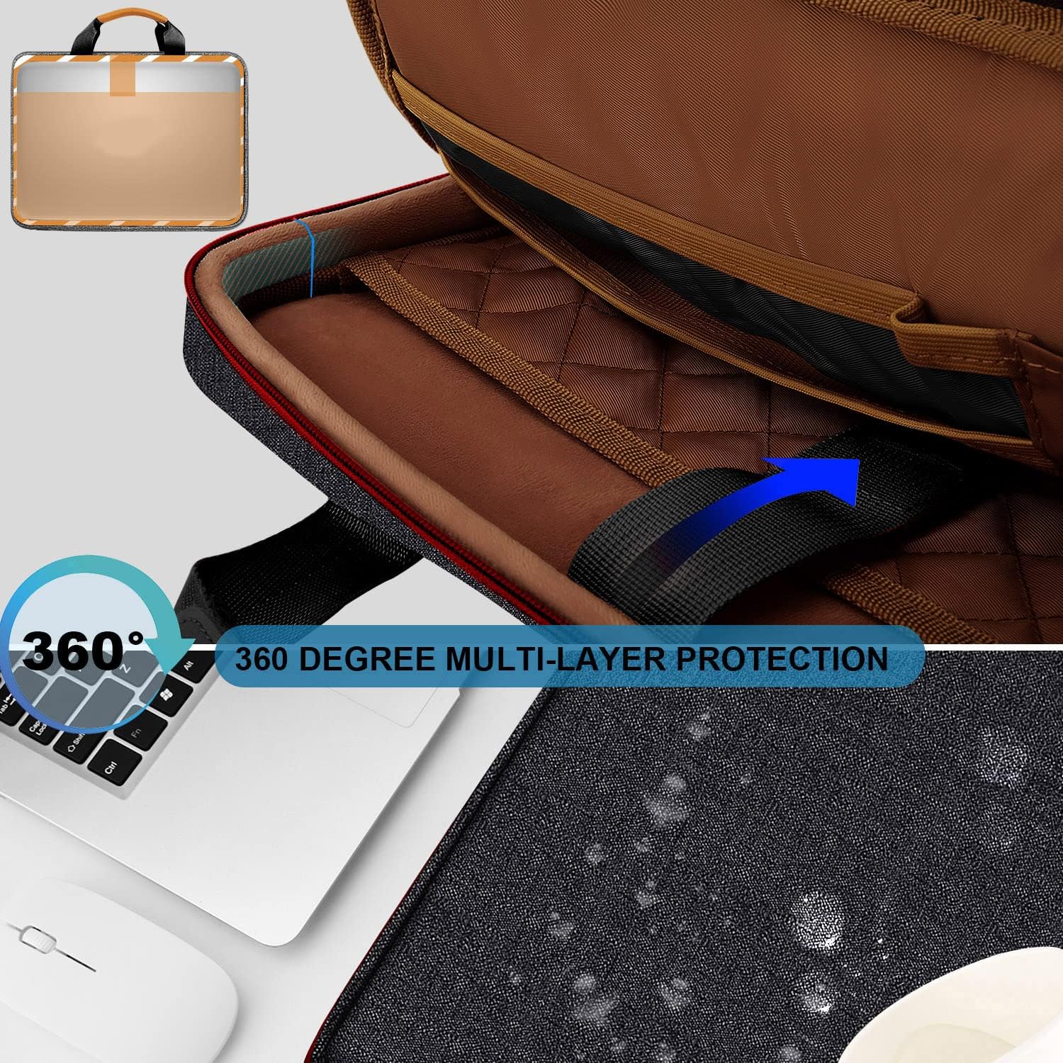 ZINZ Funda delgada y expandible para portátil de 13, 14, 15, 16 pulgadas, bolsa de almacenamiento multiusos para accesorios de computadora