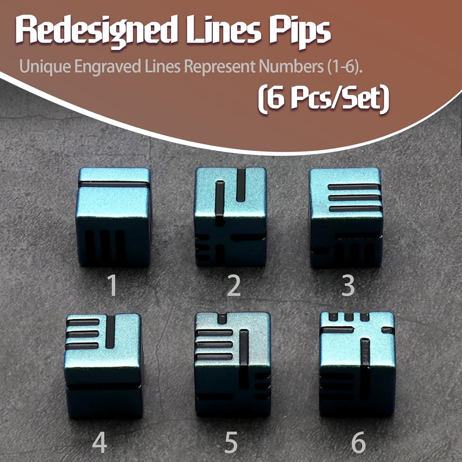 Dados de metal D6, juego de dados DND de 0.63 pulgadas D6, ZHOORQI 6 unidadesjuego de dados tecnológicos rediseñados para dados de Calabozos y