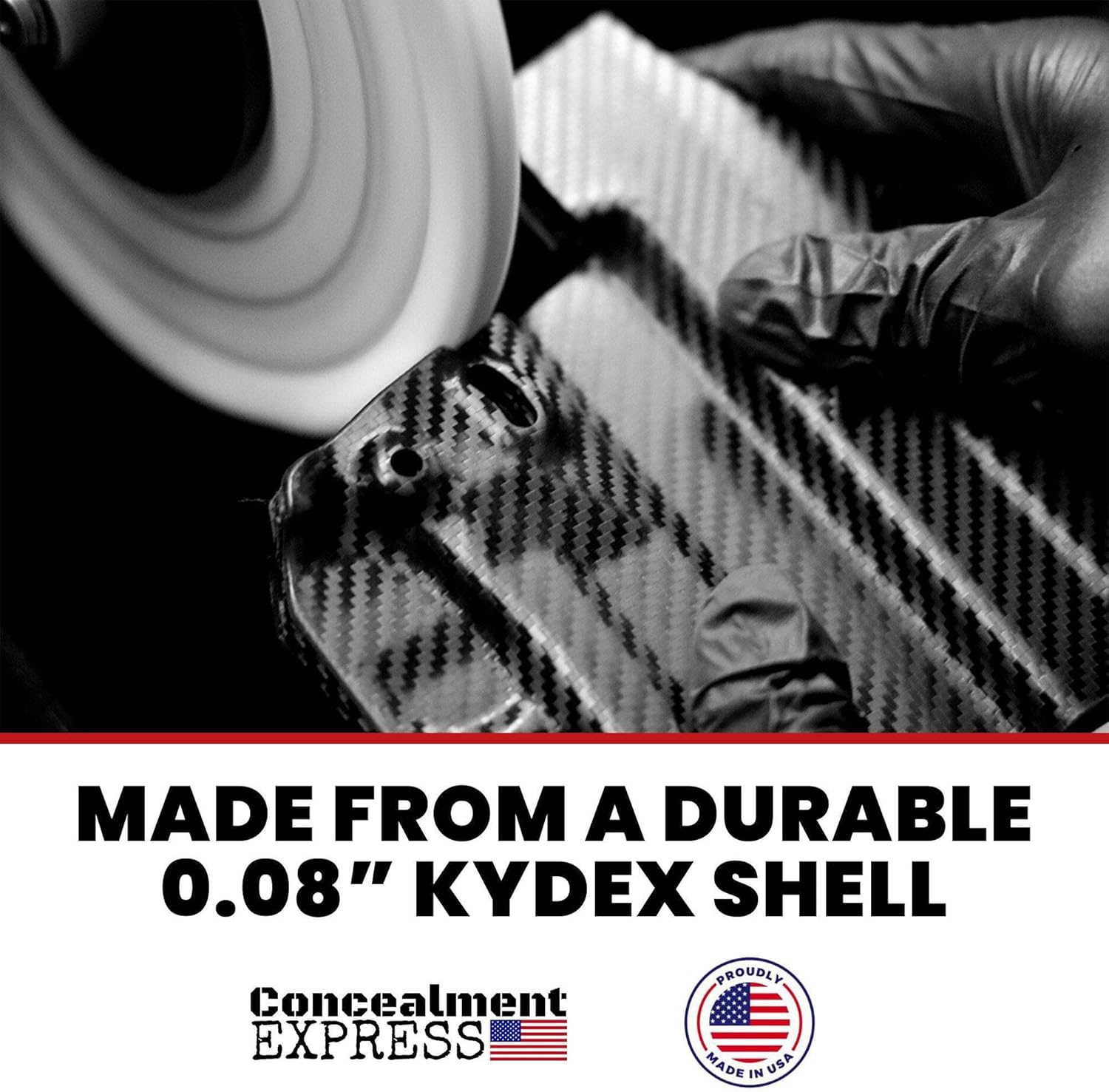 Rounded by Concealment Express IWB KYDEX Holster fits SAR SAR9  Carbon Fiber Black