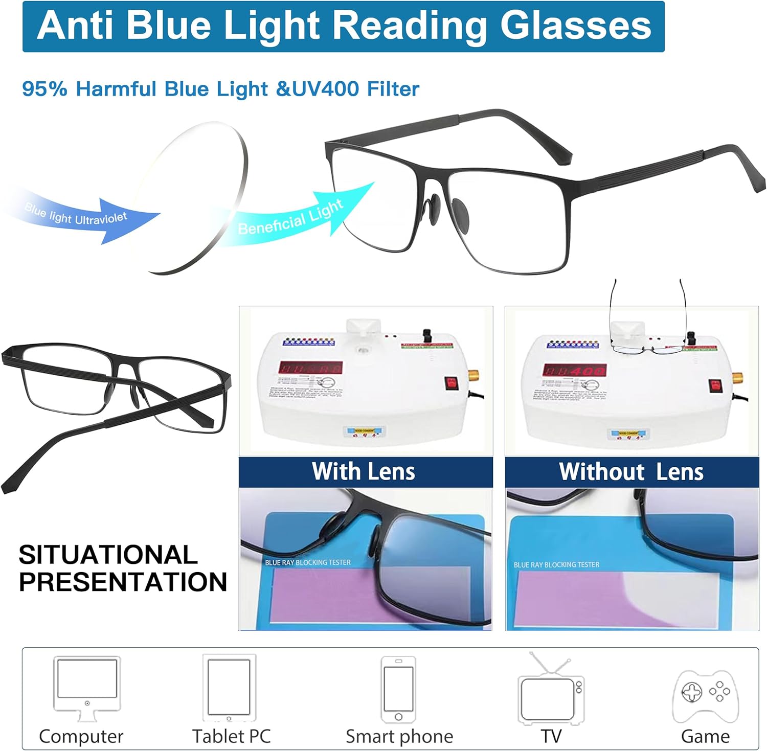 Gafas de lectura progresivas multifocales para mujeres y hombres, lentes de sol fotocromáticos, antiluz azul, multifocales
