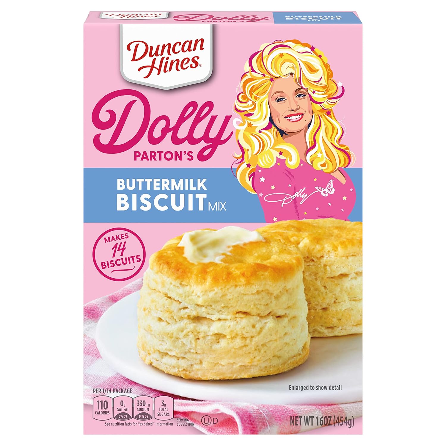 Duncan Hines Dolly Parton’s – Mezcla de galletas de suero de leche, 16 onzas