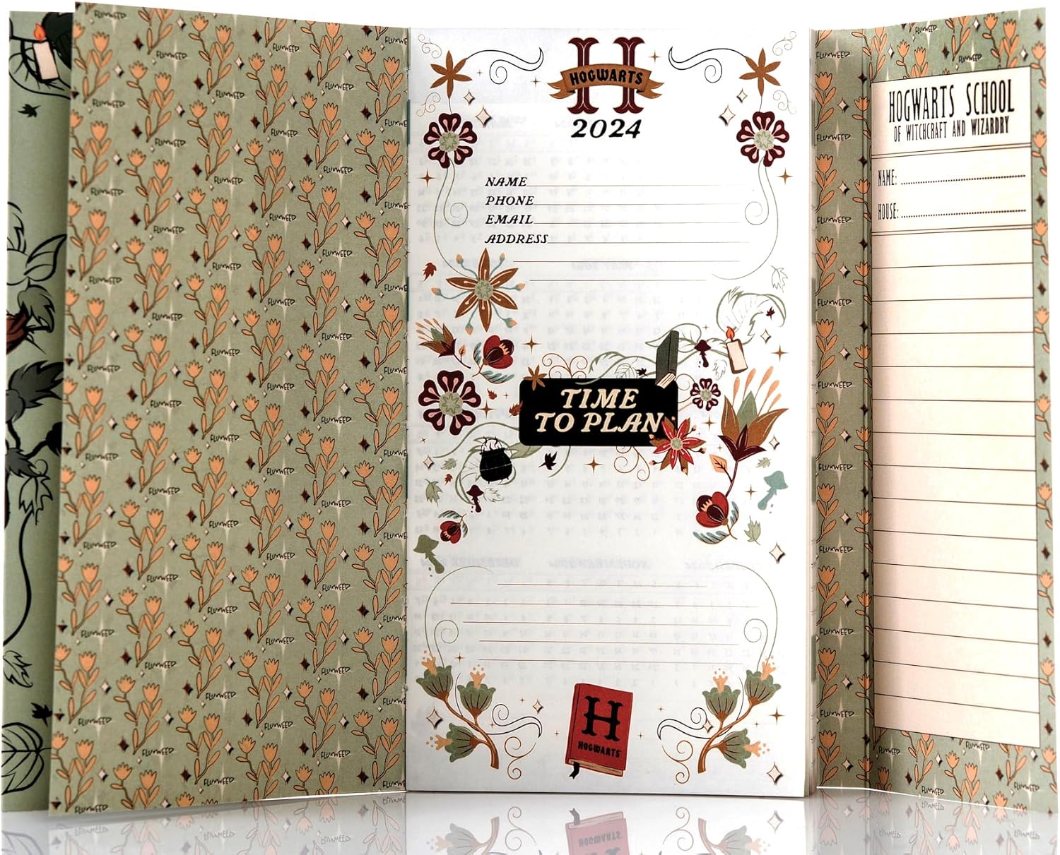 Conquest Journals Harry Potter 2024 – Agenda de bolsillo con fecha de herbología, formato horizontal, encuadernado perfecto, 6.5 x 3.5 pulgadas