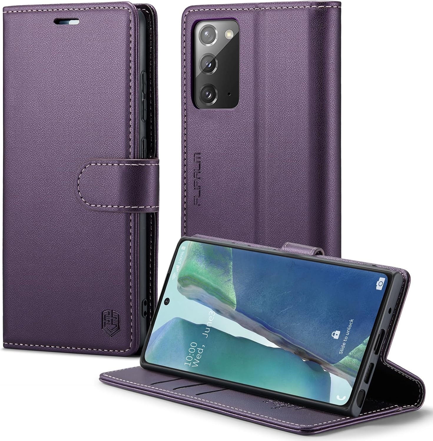 Funda tipo cartera para Samsung Galaxy Note 20 5G con bloqueo RFID, soporte para tarjetas de crédito, de piel sintética, función atril, a prueba de