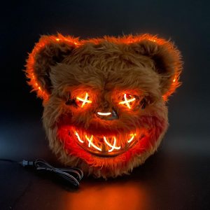 VICKYPOP Máscara de cosplay de conejo aterrador, máscara LED espeluznante de Halloween, accesorio de disfraz VICKYPOP Máscara de cosplay de conejo aterrador, máscara LED espeluznante de Halloween, accesorio de disfraz