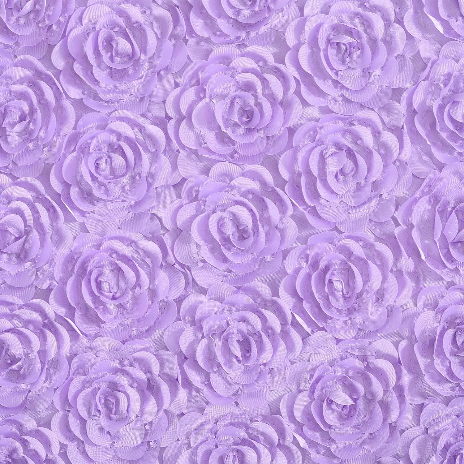 Mantel rectangular con diseño de rosetas 3D de satén para decoración de boda