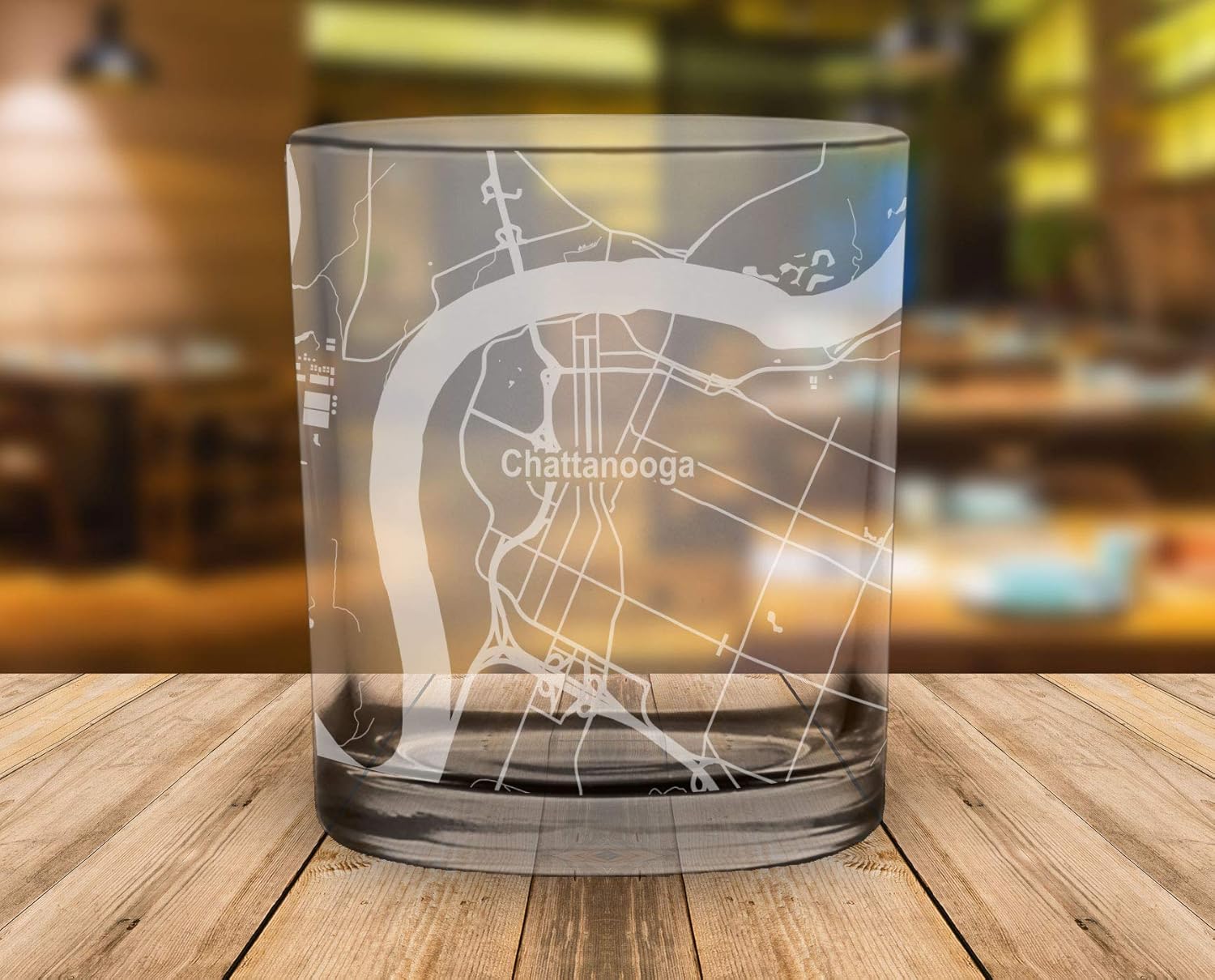 Chattanooga Mapa de la ciudad Copa de whisky Tennessee