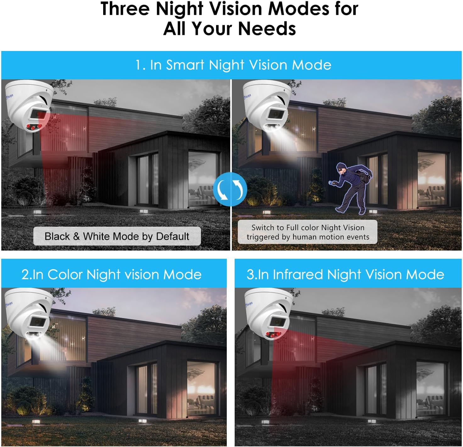 Hikvision compatible con 8MP 0.110 in gran angular 3840×2160 IP PoE Dome Turret 4K cámara de seguridad con micrófonoaudio, IP67 al aire libre