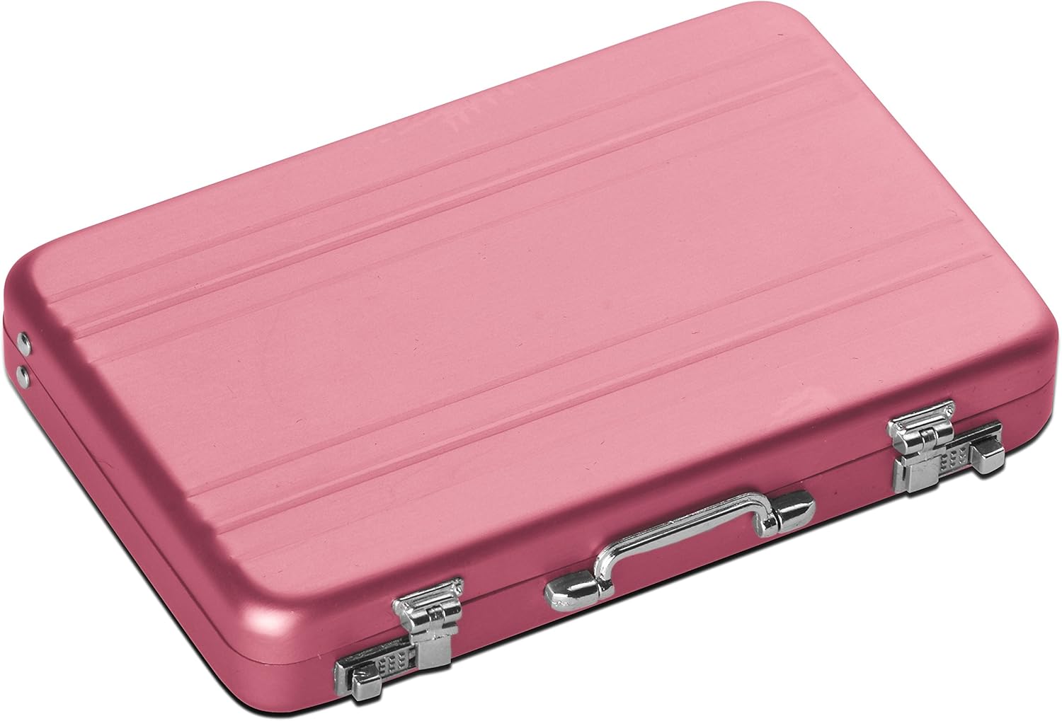 Estuche para tarjetas de visita de tarjeta de crédito de equipaje de aleación de aluminio grabado personalizado – Regalo personalizado, Rosado,
